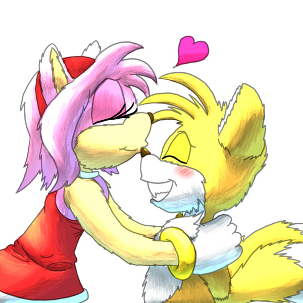 Sonic and Amy's Kiss After the Party by FaunaFox1 -- Fur Affinity