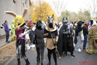 Flanked by Thumpie and Darth Woof