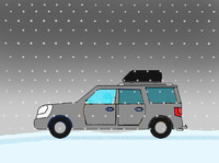 Lilly Driving Her Full-Size SUV in Snow 6