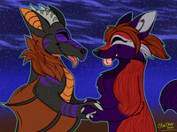 A Dragon + Fox Raccoon In Love!