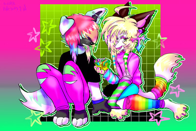 Weirdcore leafeon! WARNING! Bright colors and Eye strain! by