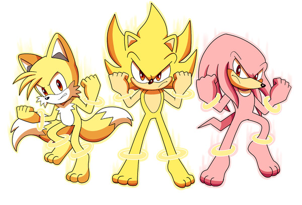 Super Sonic and Super Tails by hker021 -- Fur Affinity [dot] net