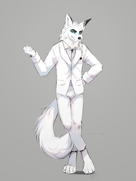 anthro arctic fox male