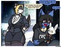 The husky manager and the lucario