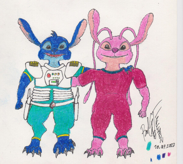 Lilo Stitch and Angel Snorkeling by CashSon45 -- Fur Affinity [dot