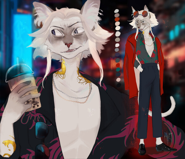 Yakuza Cat (Adopt #1) - AUCTION [SOLD] by pavet -- Fur