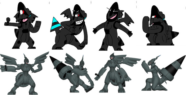 Zekrom's FNF Poses Comparison by TheDragonWorldAV -- Fur Affinity