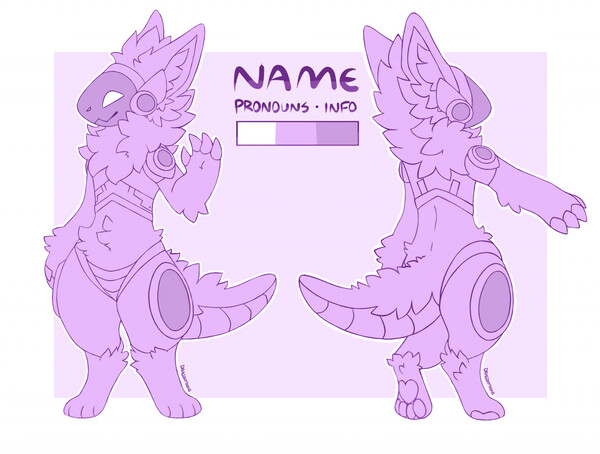 Draw custom protogen oc and furry fursona reference sheet by