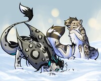 Snowie leopards on the snow!