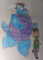 little Fat Dracon like to play with Xavier Plush
