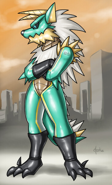 Protogen OC - Art commission by Isagu_art -- Fur Affinity [dot] net