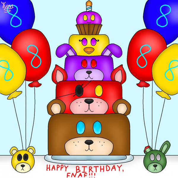 HAPPY 8TH BIRTHDAY FNAF! by SeliDevilfeather -- Fur Affinity [dot] net