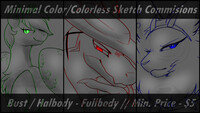 Colorless/Minimal Color Sketch Commisons [Open!]
