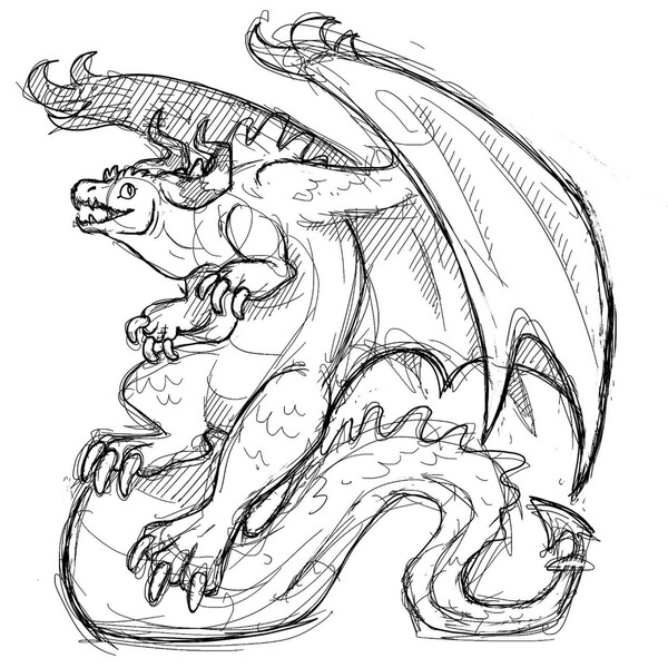 Sketch dragon by Bazted -- Fur Affinity [dot] net