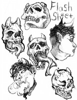 Skulls and smoke flash sheet