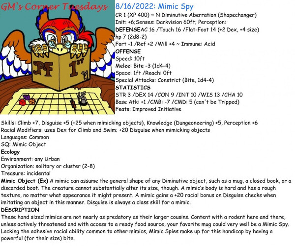 GMs Corner 21: Mimic Spy by Toveran -- Fur Affinity [dot] net GMs Corner 21: Mimic Spy by Toveran