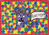 Bazinga ball pit badge-stef