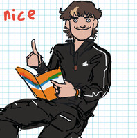 A drawing of me unable to study while not studying