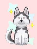 Chibi Siberian Husky grey v2