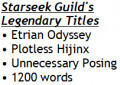 Starseek Guild's Legendary Titles