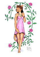 Sandra-Lionheart-furry-lioness-flowers