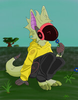 Pumpkin holding flower