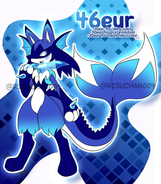 🐱 CLOSED - Lucario x Gatomon FUSION ADOPT by risuchan004 -- Fur