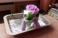 Freshly baked rose bun