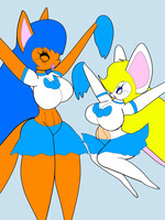 Hyper Joust Cheerleaders Matilda and Nichole