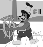 Toontober 2021: Day 3 (Black and White) by RobertGDraws -- Fur