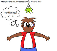 bondy under mistletoe 