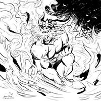 Day 5 of Inktober and Weretober 2022: Dragon’s flame