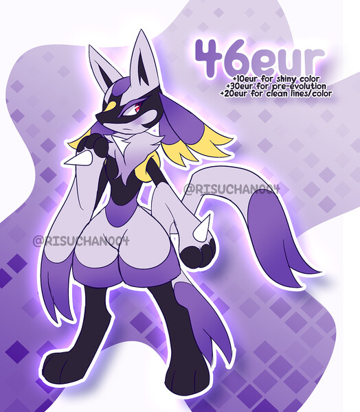 Anthro Shiny Lucario adopt-OPEN — Weasyl