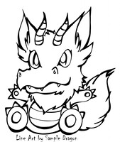 Chibi Dragon Wolf Coloring Page Free2Use