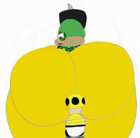 Xavier The Fat Koopa sat on Yellow and Black toad