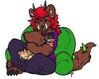 snuggles with the pupps