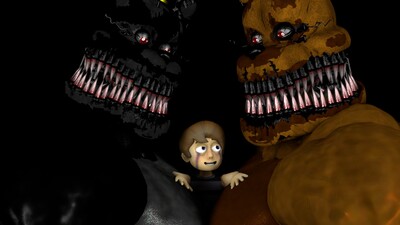 nightmare, nightmare fredbear and child by moguior -- Fur Affinity [dot] net