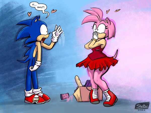 TMoSTH Sonic and Amy Fanart by Saharalioness -- Fur Affinity [dot] net