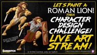 Live Art Stream! Roman Lion and Character Design Challeng...