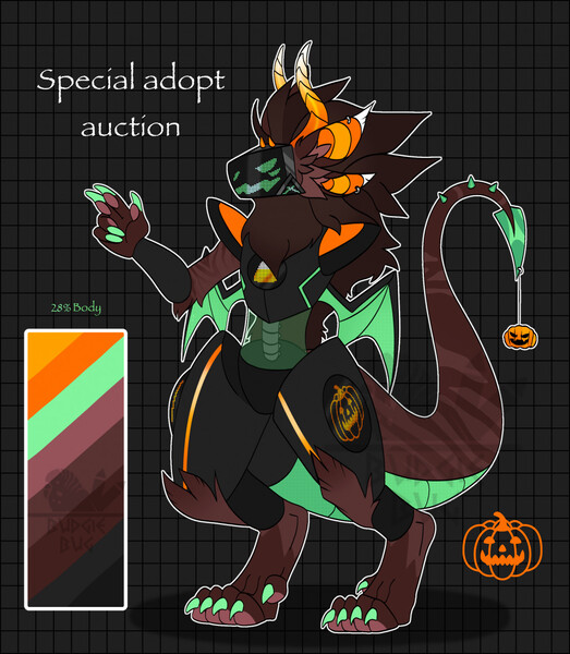 HQ DETAILED HALLOWEEN PROTOGEN ADOPT + 4 TELEGRAM STICKERS by AnalShop --  Fur Affinity [dot] net