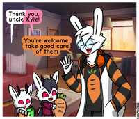 Kyle gives his niece and nephew his toys