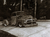 Old Truck Pencil Drawing