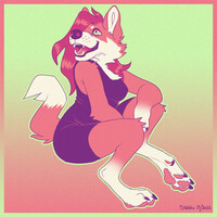 Cute pink wolf
