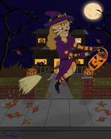 Tamsyn the Witch Cat goes Trick or Treating