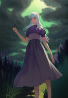 The girl on the lavender field