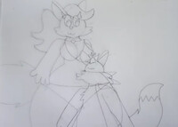 Fox Prince Kissing Alexis the White Cat's Bellybutton