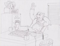 COM: Pawfan Greets You In His Office