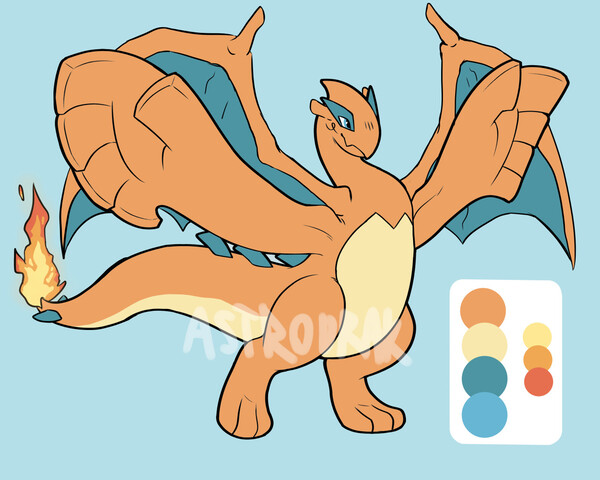 koraidon / mega charizard x - pokefusion adopt ! - YCH.Commishes