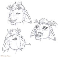Aubie Teeth and Tongue Sketches