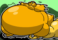 agumon is trying to stop the hose